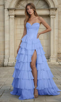Velveis | Strapless Ruffled Floor-Length Ball Gown for Prom and Formal Events