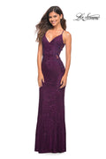 Velveis | Floor-Length Evening Gown with Sheer Beaded Side Panels for Formal Events