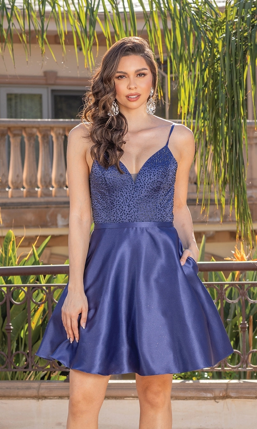 Velveis | Charming Short A-Line Homecoming Dress with Lace-Up Back
