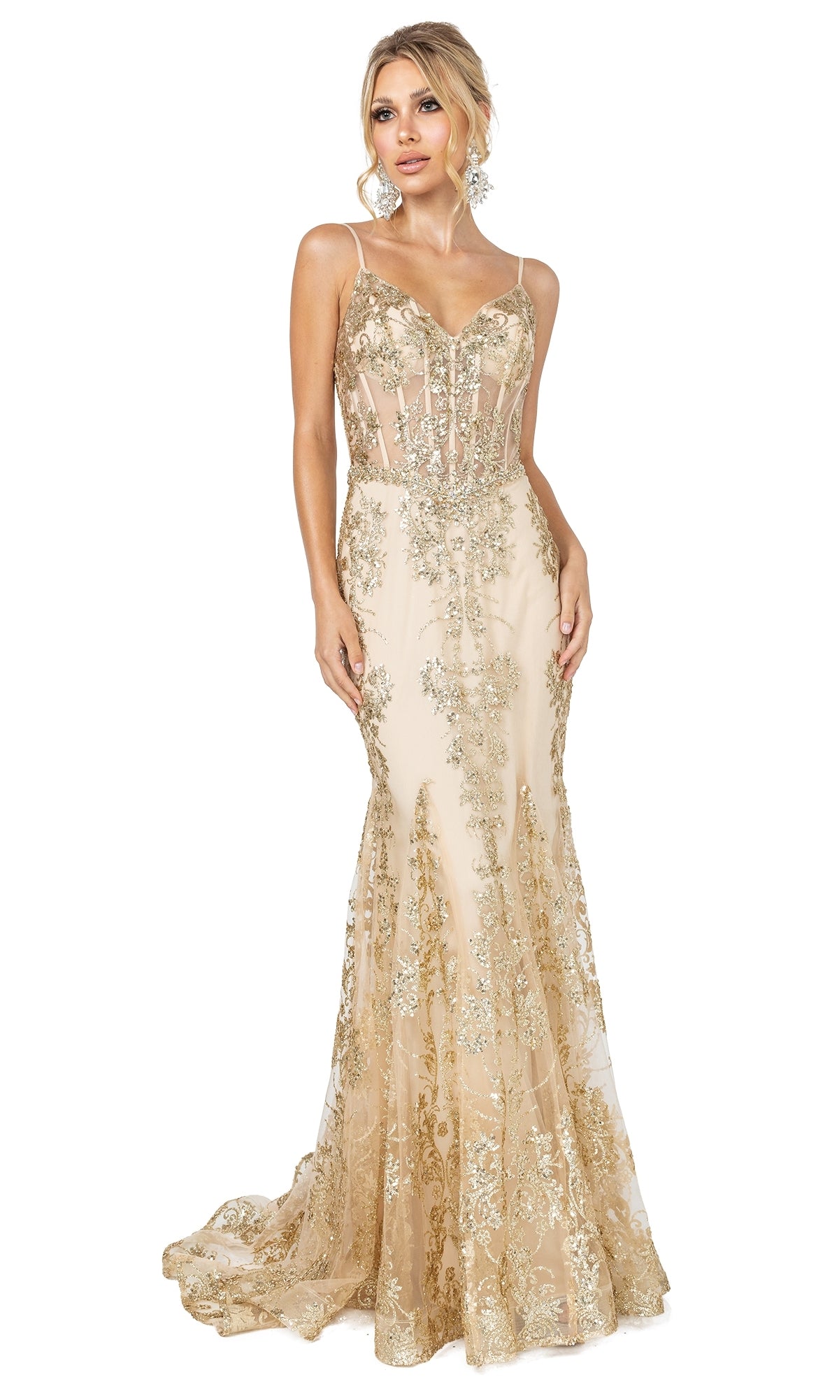 Velveis | Sequined and Beaded Floor-Length Mermaid Evening Gown for Formal Events