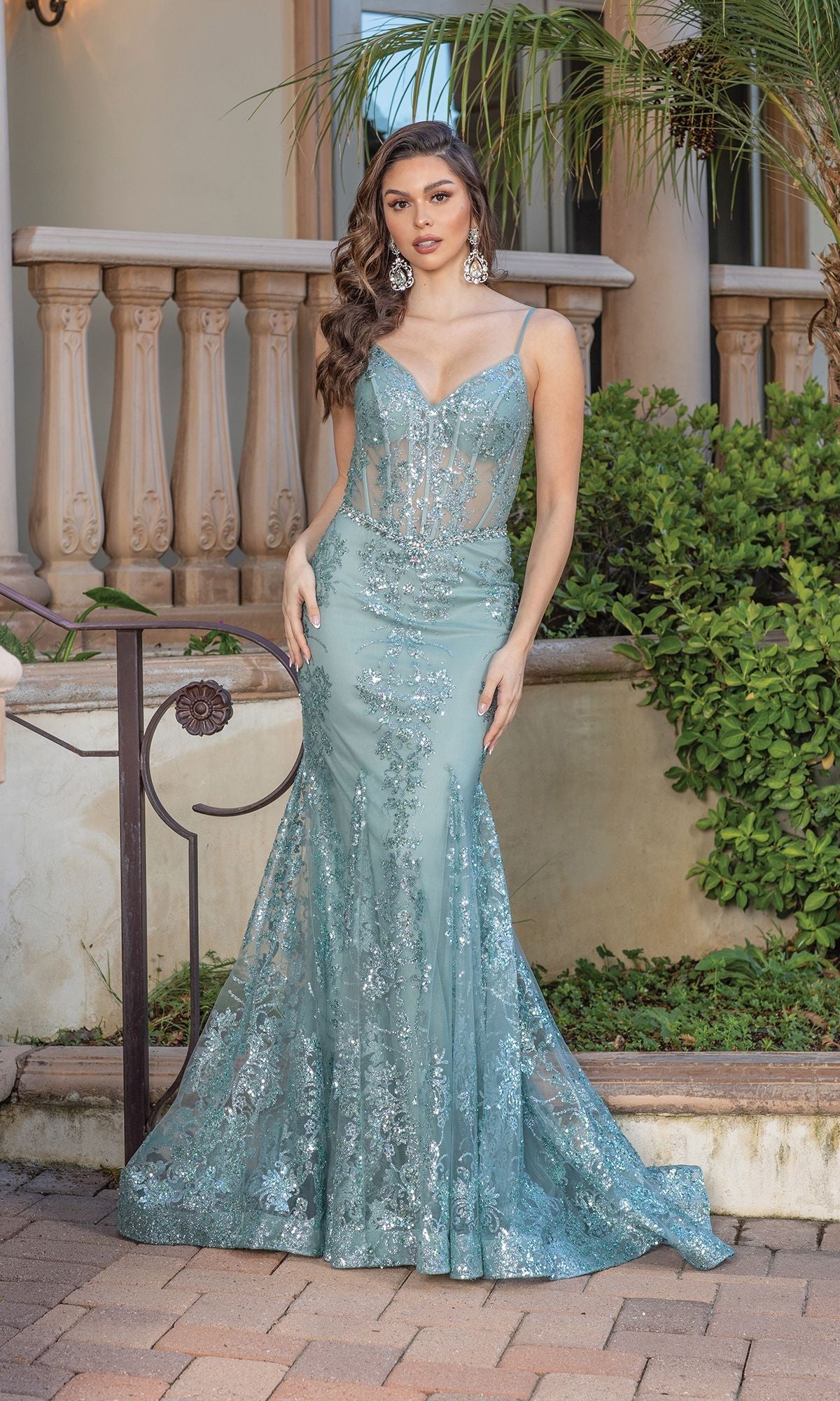 Velveis | Sequined and Beaded Floor-Length Mermaid Evening Gown for Formal Events