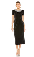 Velveis | Short‑Sleeve Tea‑Length Party Dress for Special Occasions