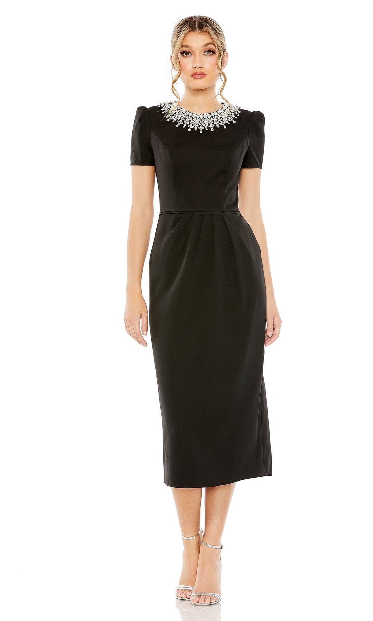 Velveis | Short‑Sleeve Tea‑Length Party Dress for Special Occasions