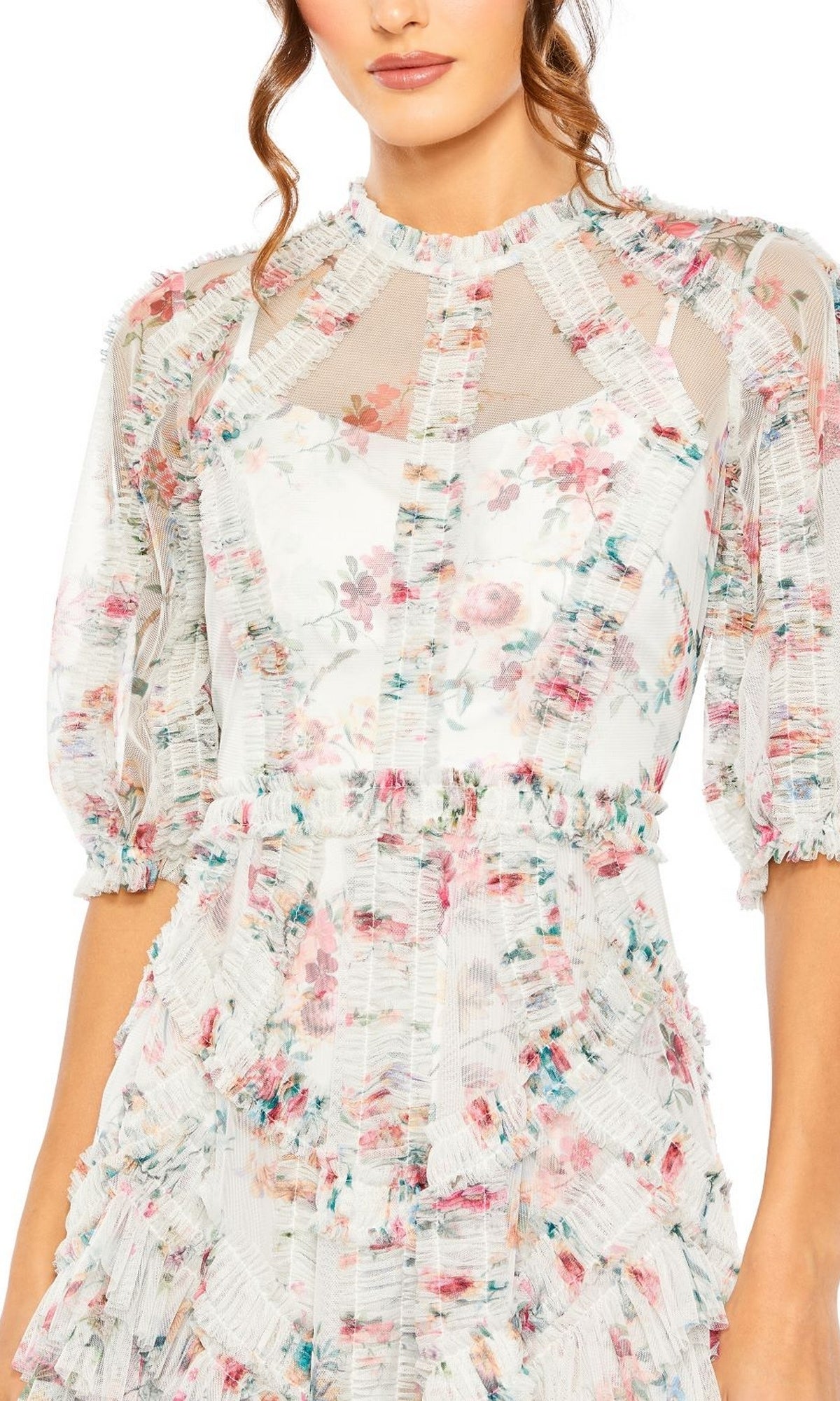 Short Sleeve Wedding Guest Dress: Mac Duggal 80111