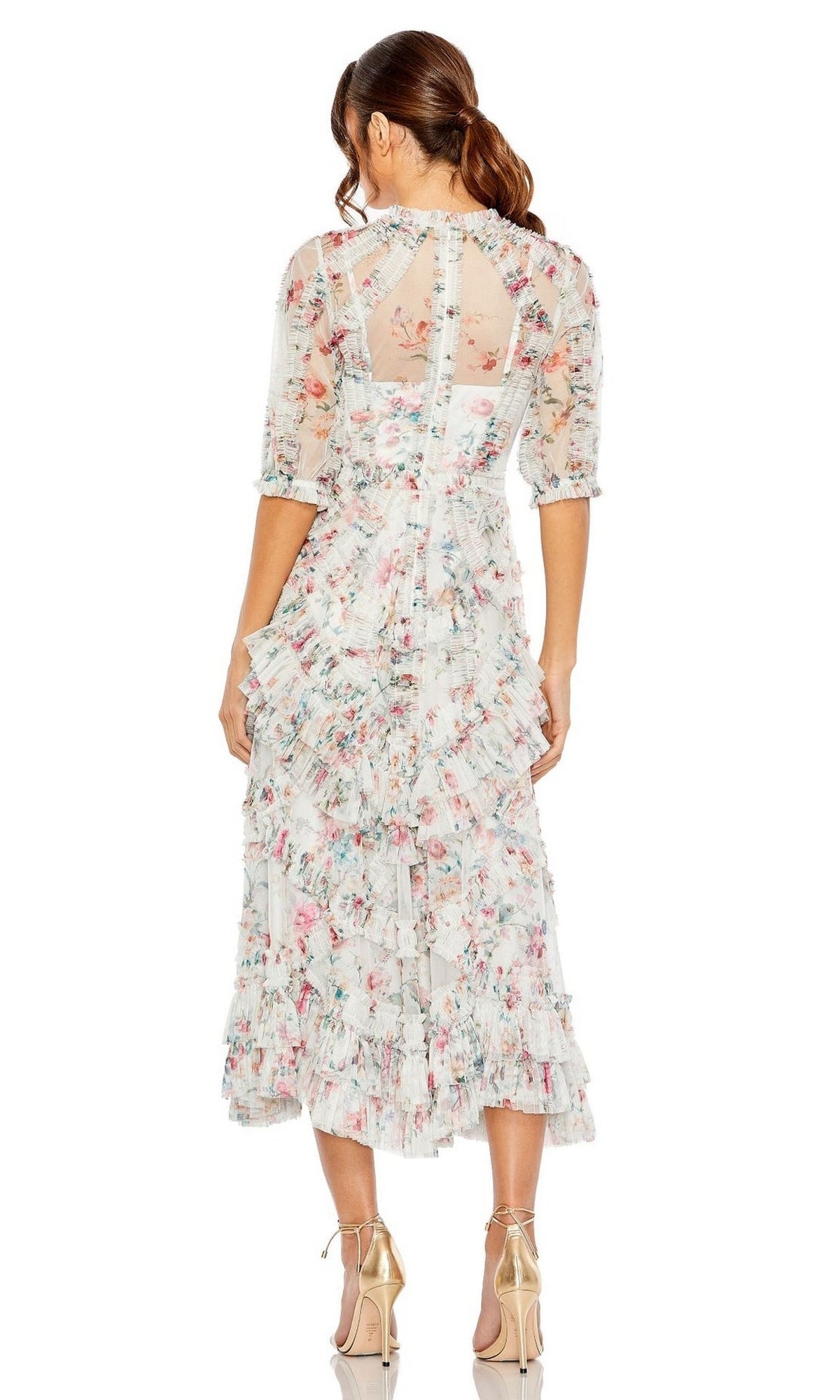 Short Sleeve Wedding Guest Dress: Mac Duggal 80111