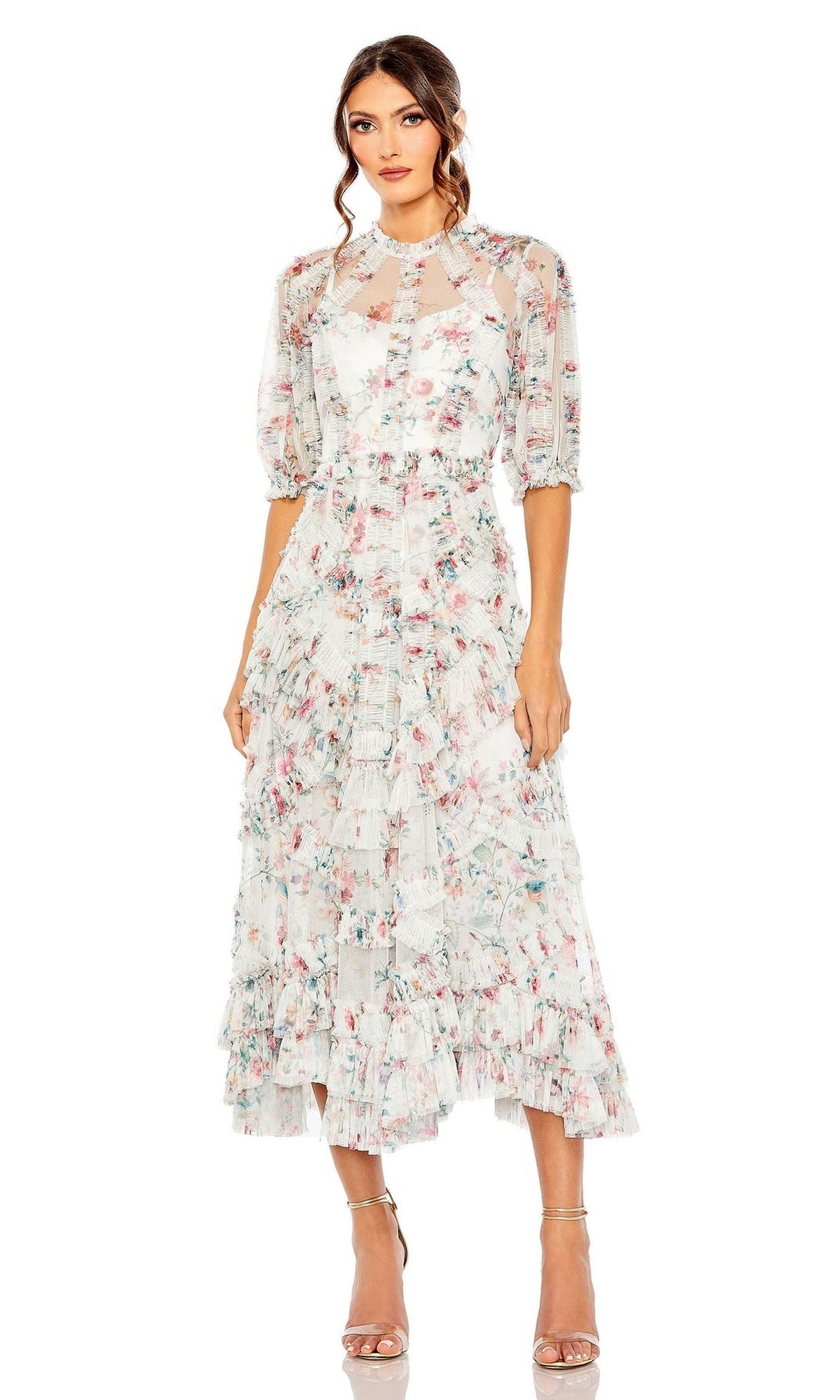 Short Sleeve Wedding Guest Dress: Mac Duggal 80111