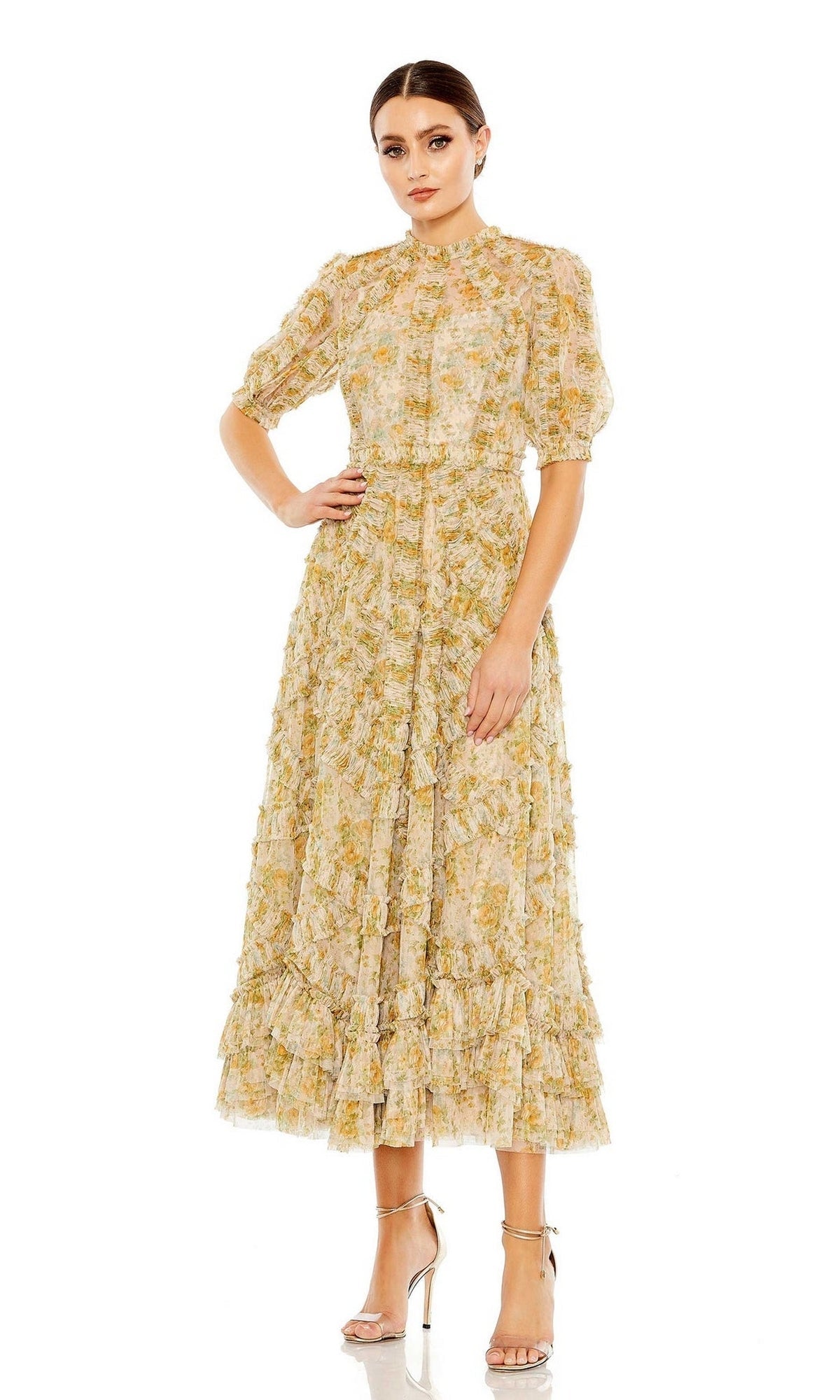 Short Sleeve Wedding Guest Dress: Mac Duggal 80111