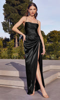 Velveis | Front-Knot Open-Back Floor-Length Satin Evening Gown for Formal Occasions