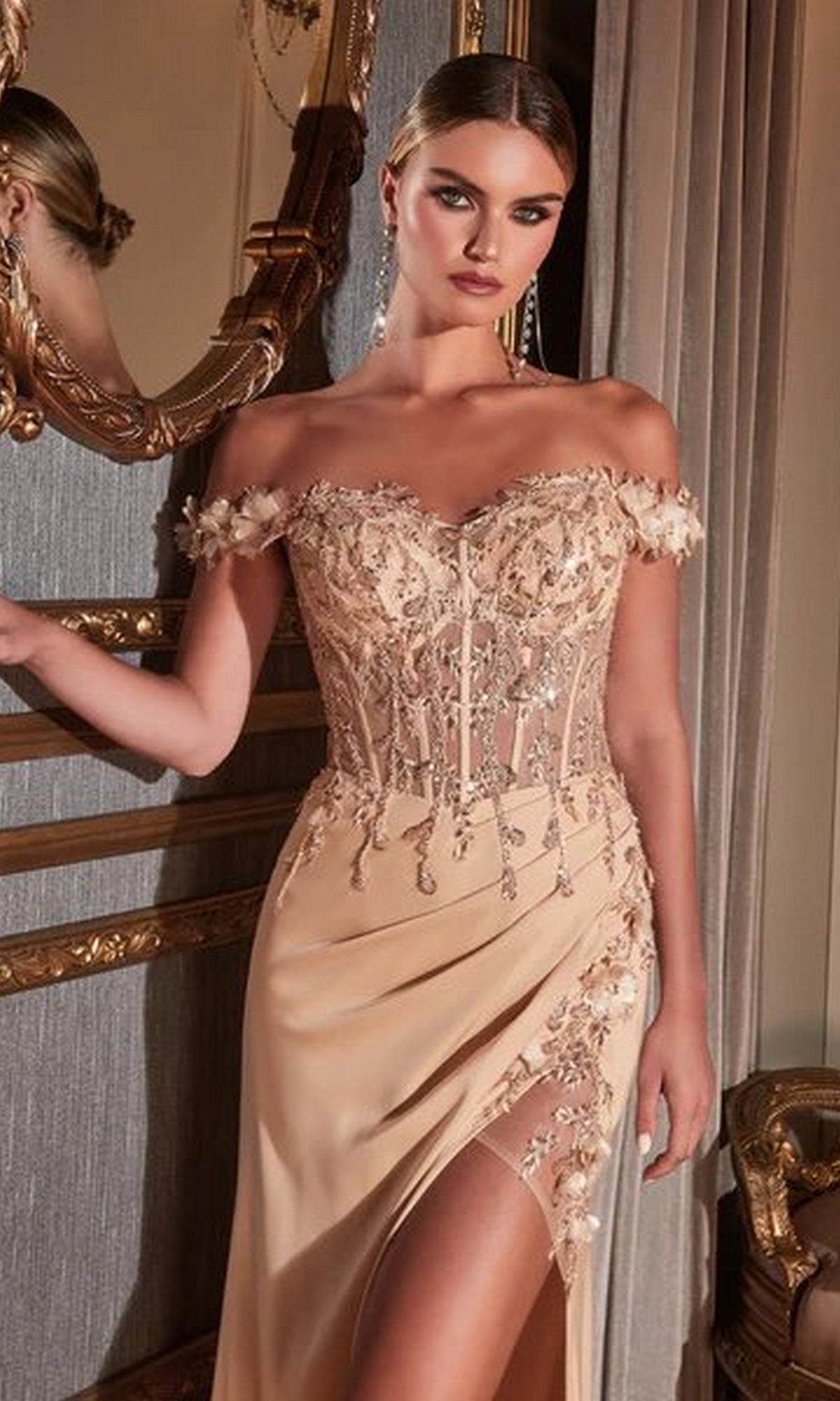 Velveis | Romantic Off-the-Shoulder Sweetheart Long Prom Gown