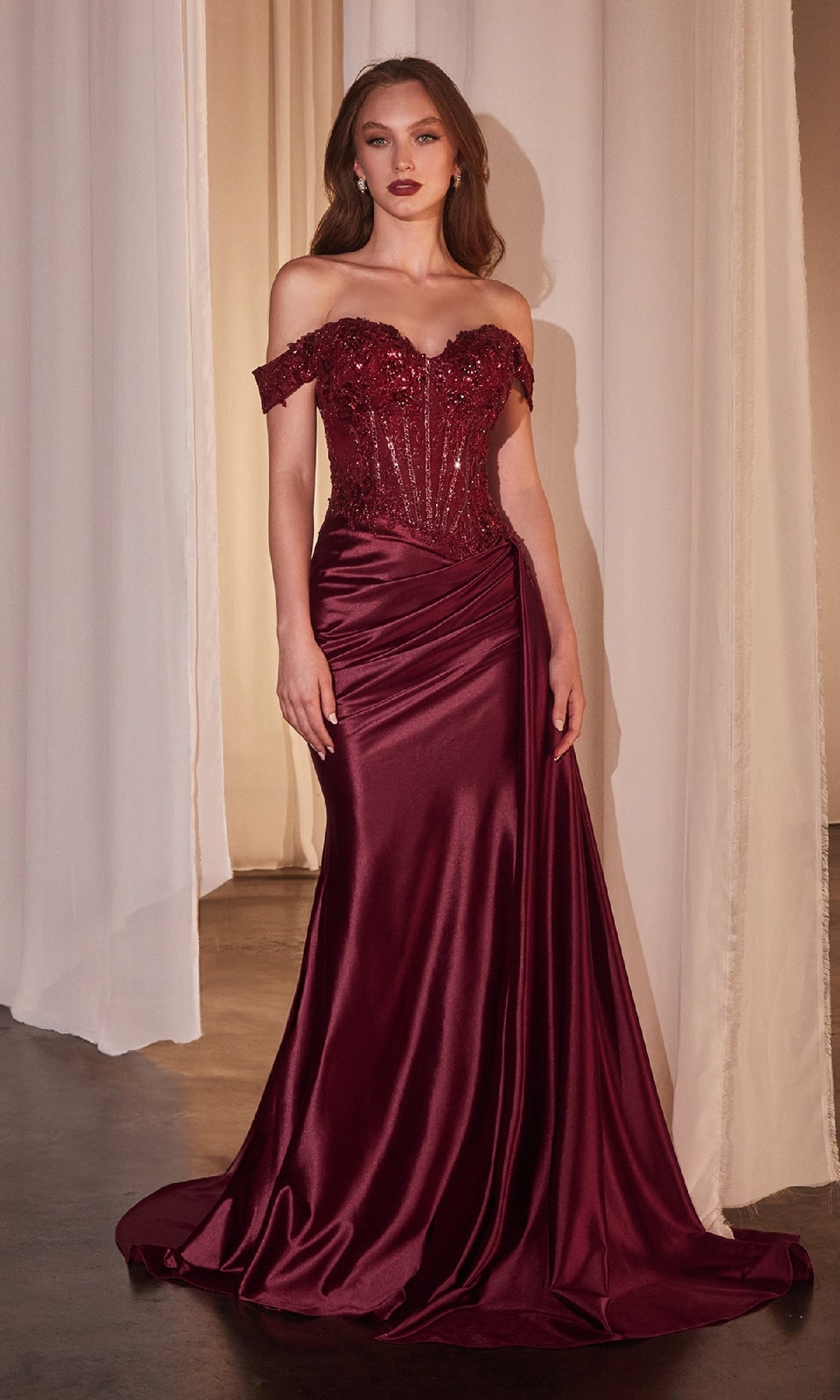 Velveis | Elegant Off-the-Shoulder Long Prom Gown
