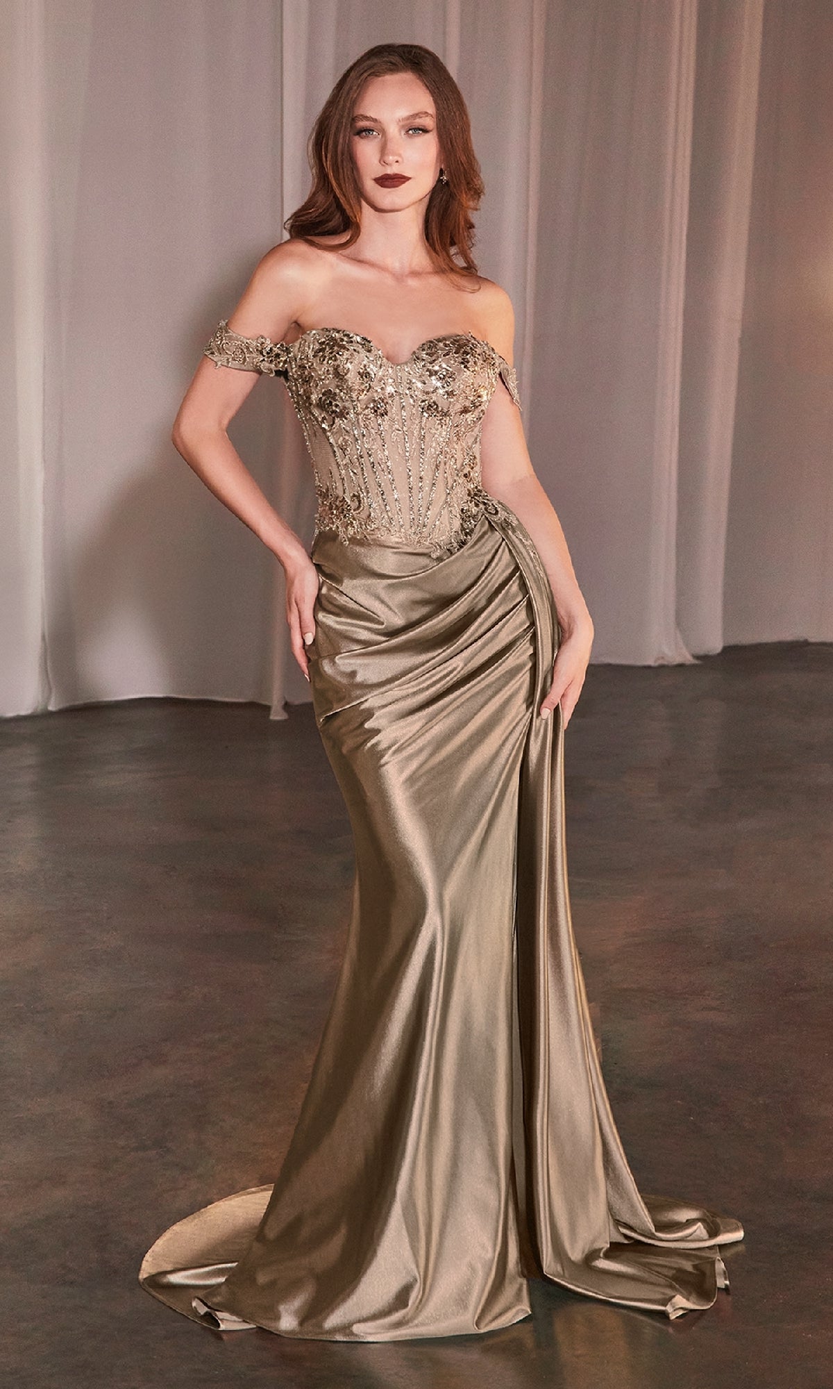 Velveis | Elegant Off-the-Shoulder Long Prom Gown