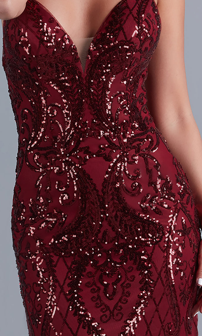 Velveis | Elegant Backless Long Prom Gown in Sequin Tulle