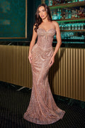 Velveis | Sparkling Strapless Long Beaded Prom Gown