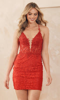 Velveis | Elegant Backless Tight-Fit Short Lace Homecoming Dress