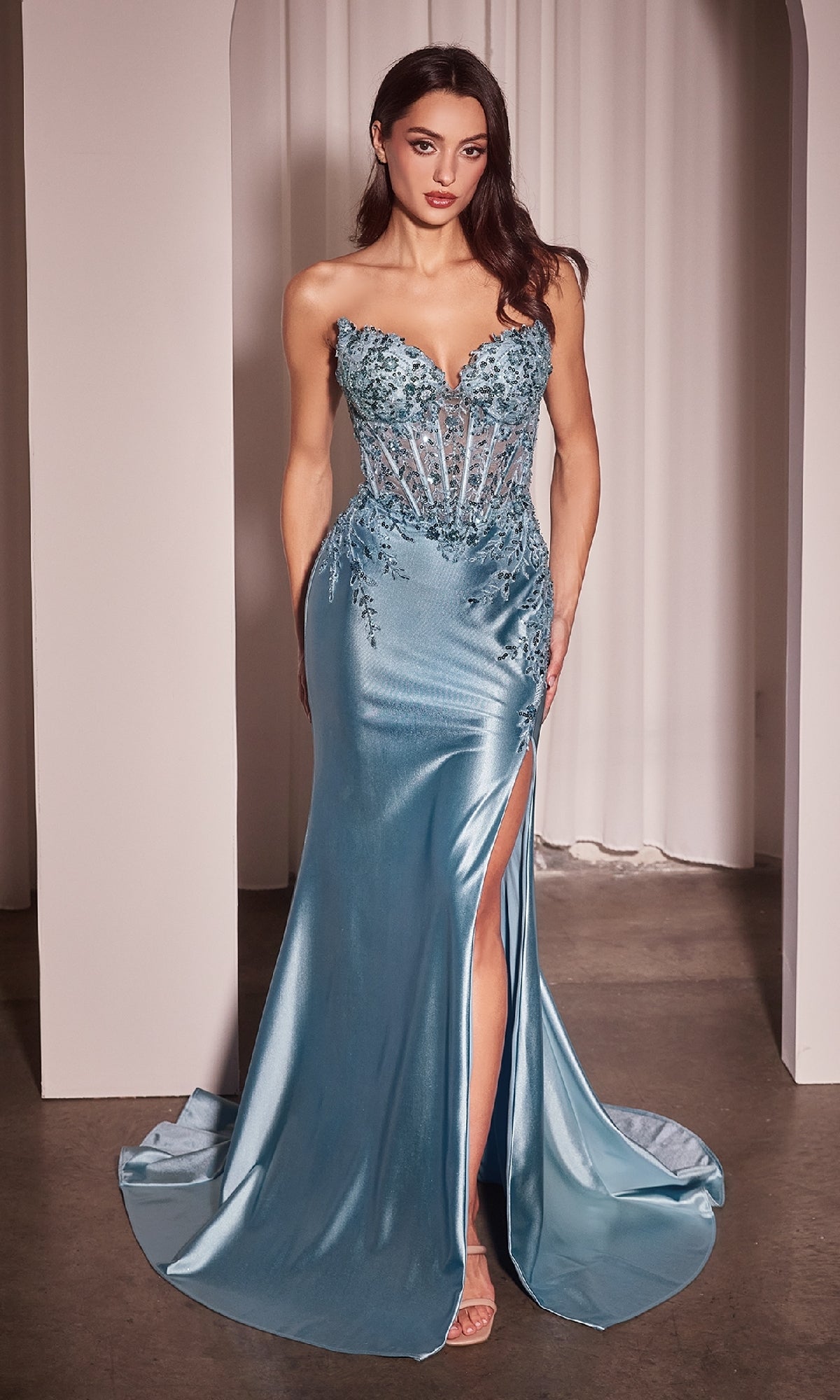 Velveis | Classic Strapless Long Prom Gown