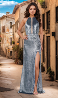 Velveis | Open-Back Floor-Length Velvet Evening Gown for Formal Occasions