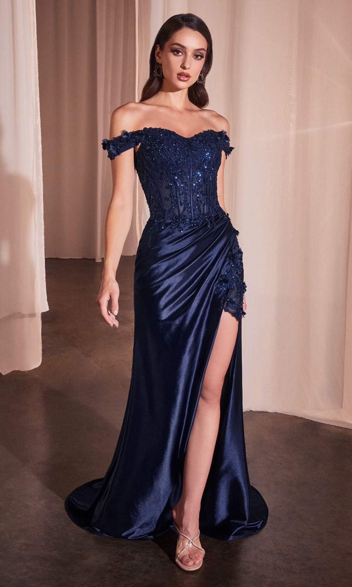 Velveis | Romantic Off-the-Shoulder Sweetheart Long Prom Gown